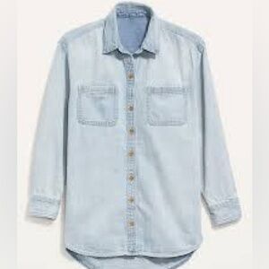 Old Navy  Chambray Button-Down Utility Shirt, Size Small